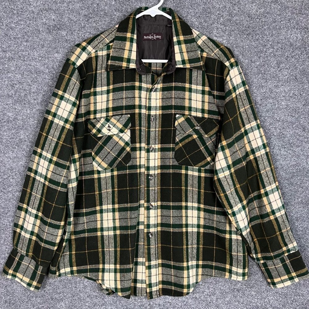 VINTAGE Northwest Territory‎ Plaid Flannel  Button Down Shirt SIZE large
